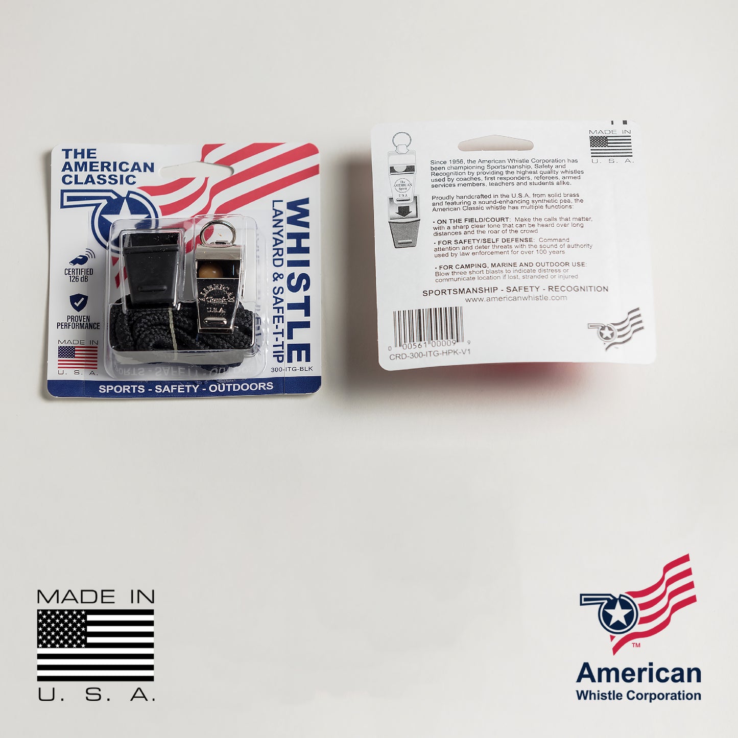 American Classic Brass Whistles — Professional 32-Pack Bulk — 126dB Safety Whistles — Buy American Act Compliant — Made in USA