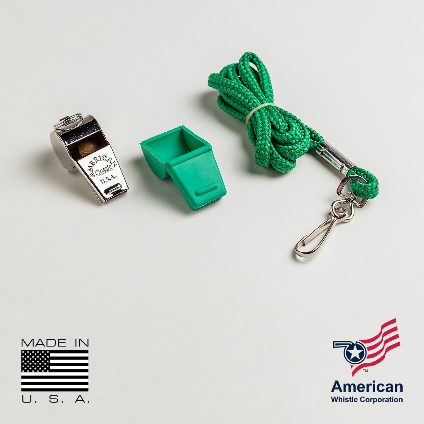 American Classic Brass Whistles — Professional 32-Pack Bulk — 126dB Safety Whistles — Buy American Act Compliant — Made in USA