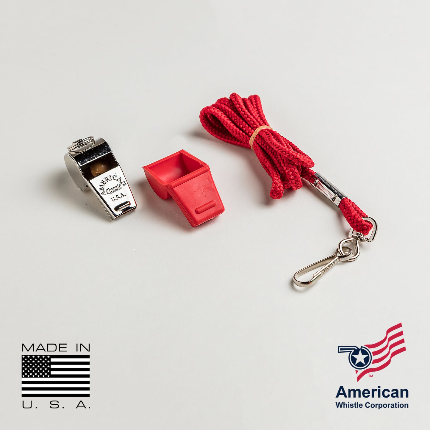 American Classic Brass Whistles — Professional 32-Pack Bulk — 126dB Safety Whistles — Buy American Act Compliant — Made in USA