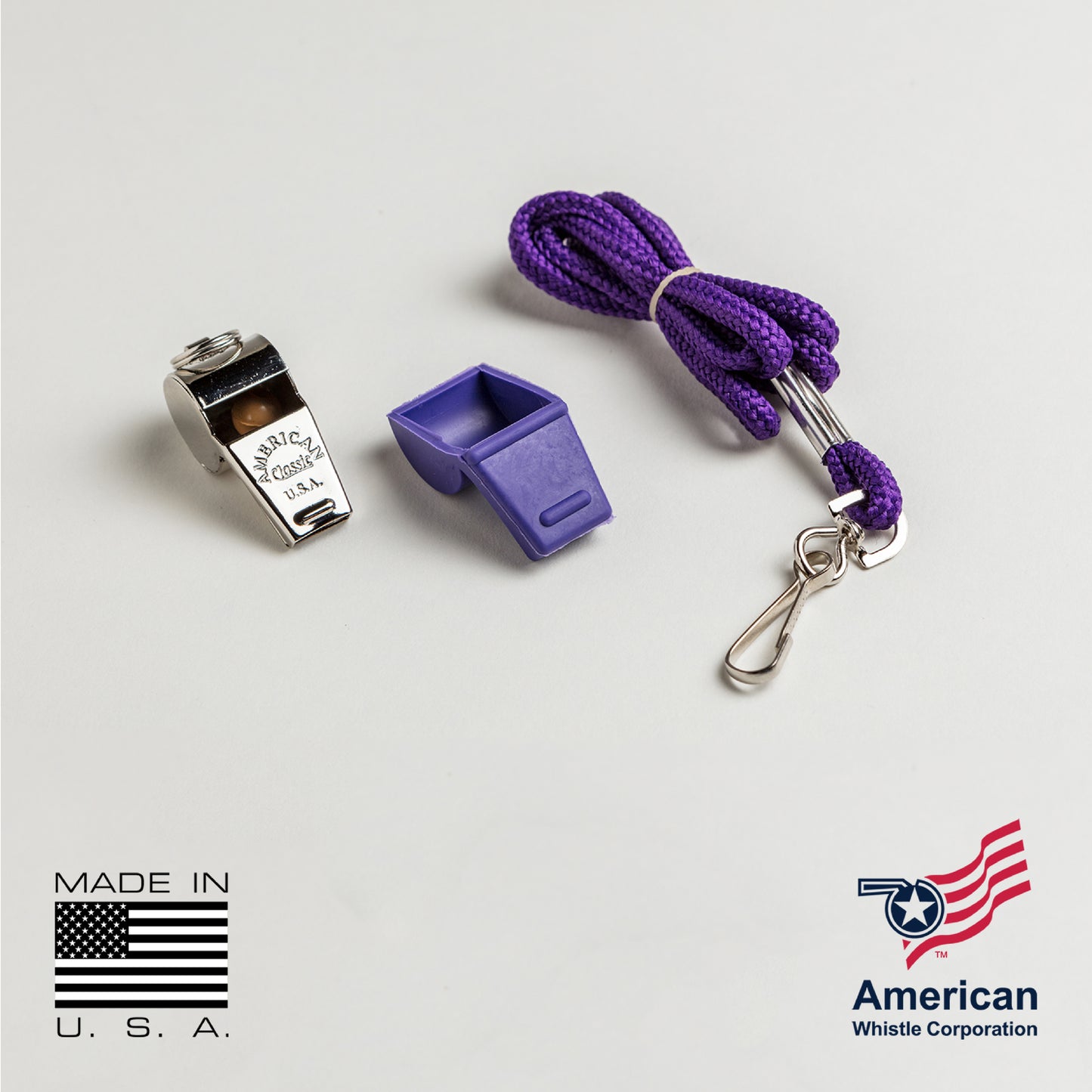 American Classic Brass Whistles — Professional 32-Pack Bulk — 126dB Safety Whistles — Buy American Act Compliant — Made in USA