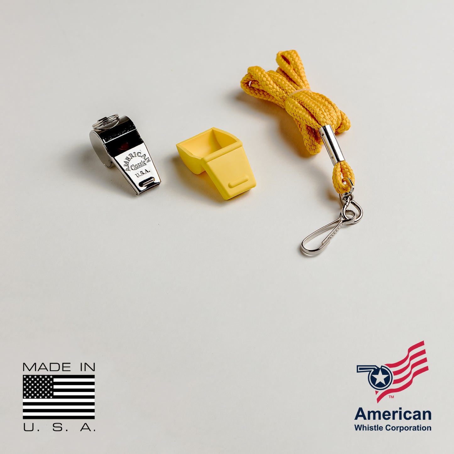 American Classic Brass Whistles — Professional 32-Pack Bulk — 126dB Safety Whistles — Buy American Act Compliant — Made in USA