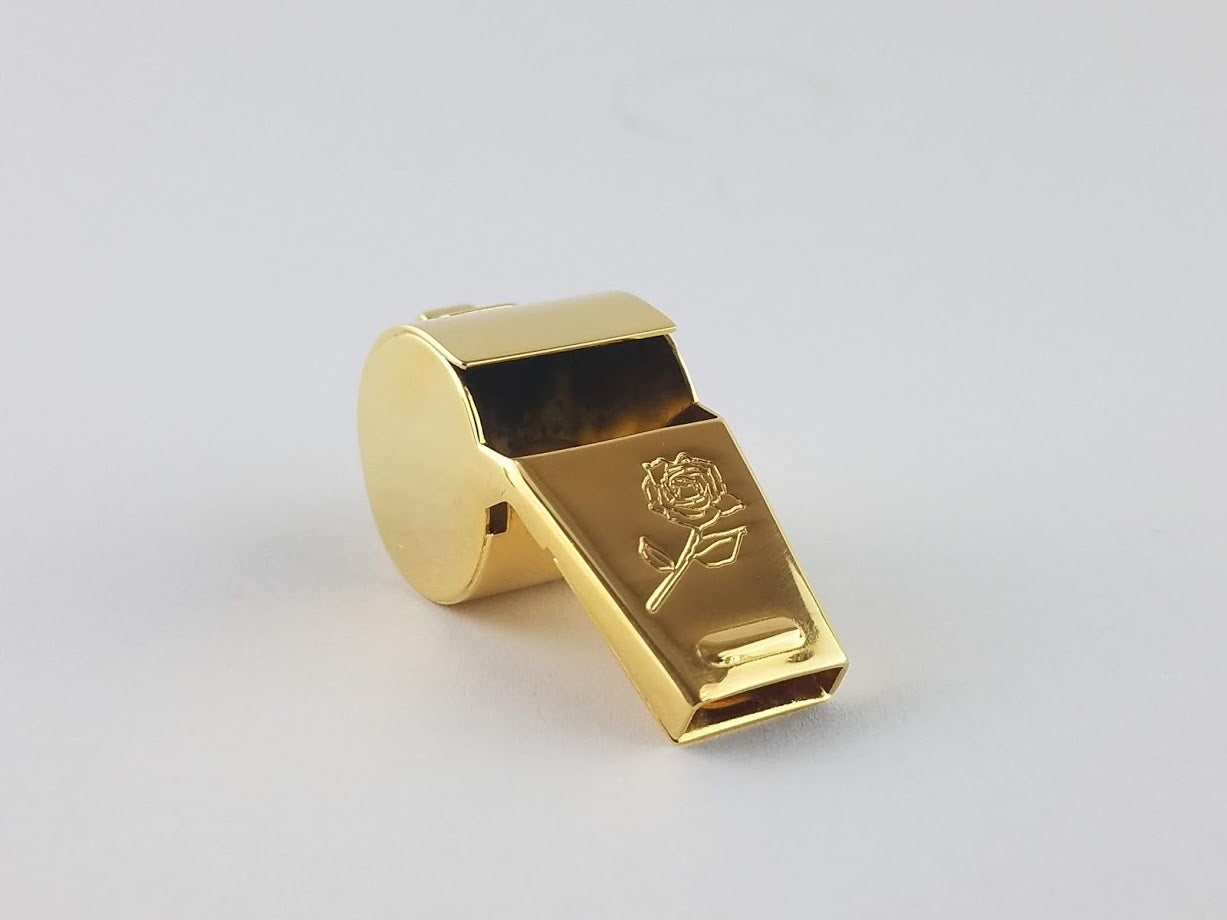 24K Gold Brass Whistle USA Made - Professional Grade Coach — view 2