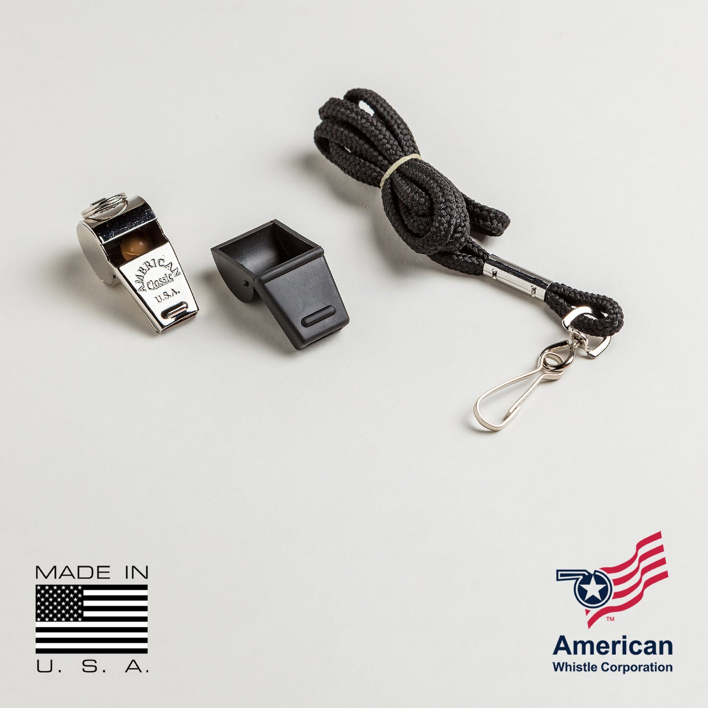 American Whistle Classic 126 dB Brass Safety Whistle — Professional Grade Law Enforcement Coach — Buy American Act Compliant Made in USA