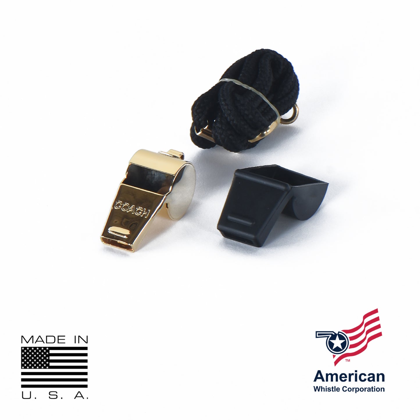 Coach Whistle Brass USA Made - Professional Referee Training Whistle — view 3