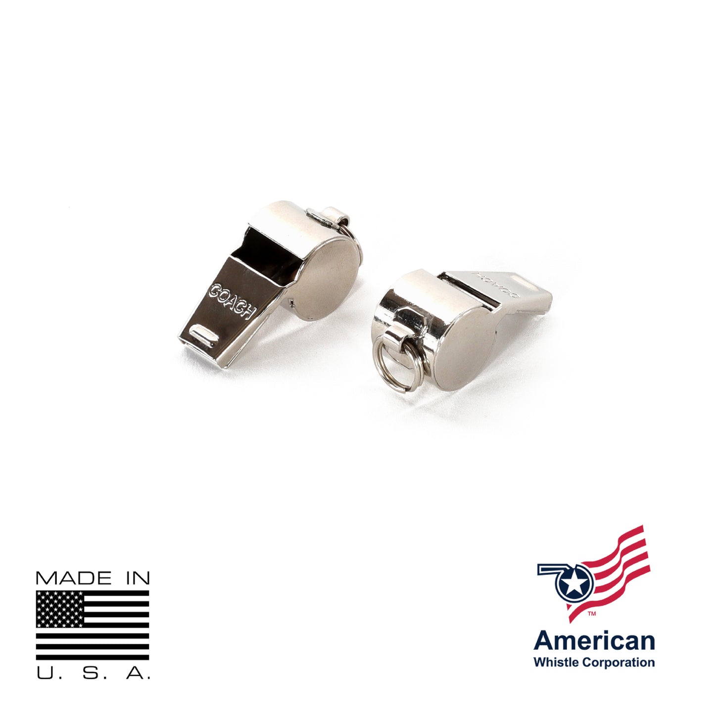 Coach Whistle Brass USA Made - Professional Referee Training Whistle — view 2