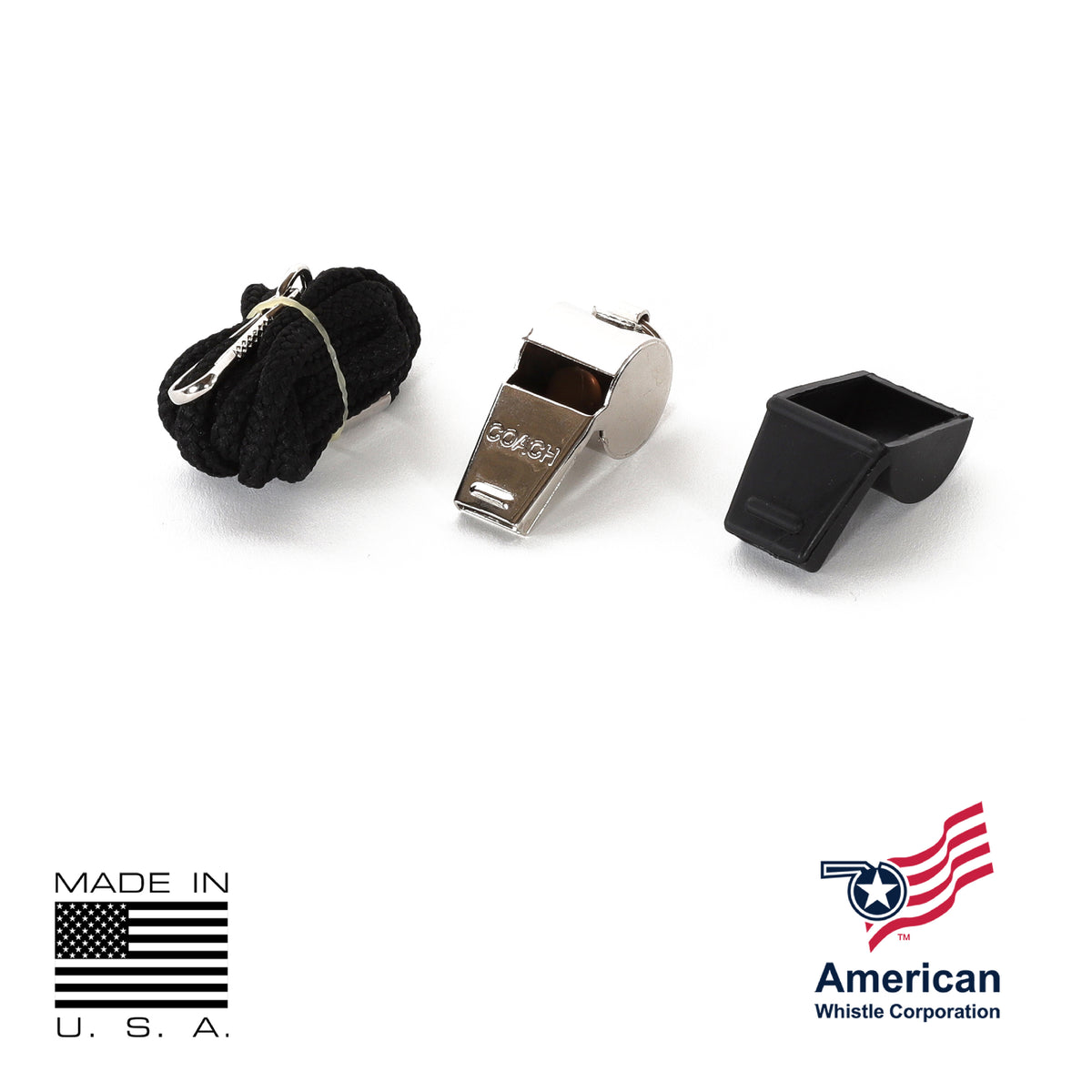 Solid brass whistle manufactured at American Whistle Corporation in Columbus, Ohio — made in USA since 1956