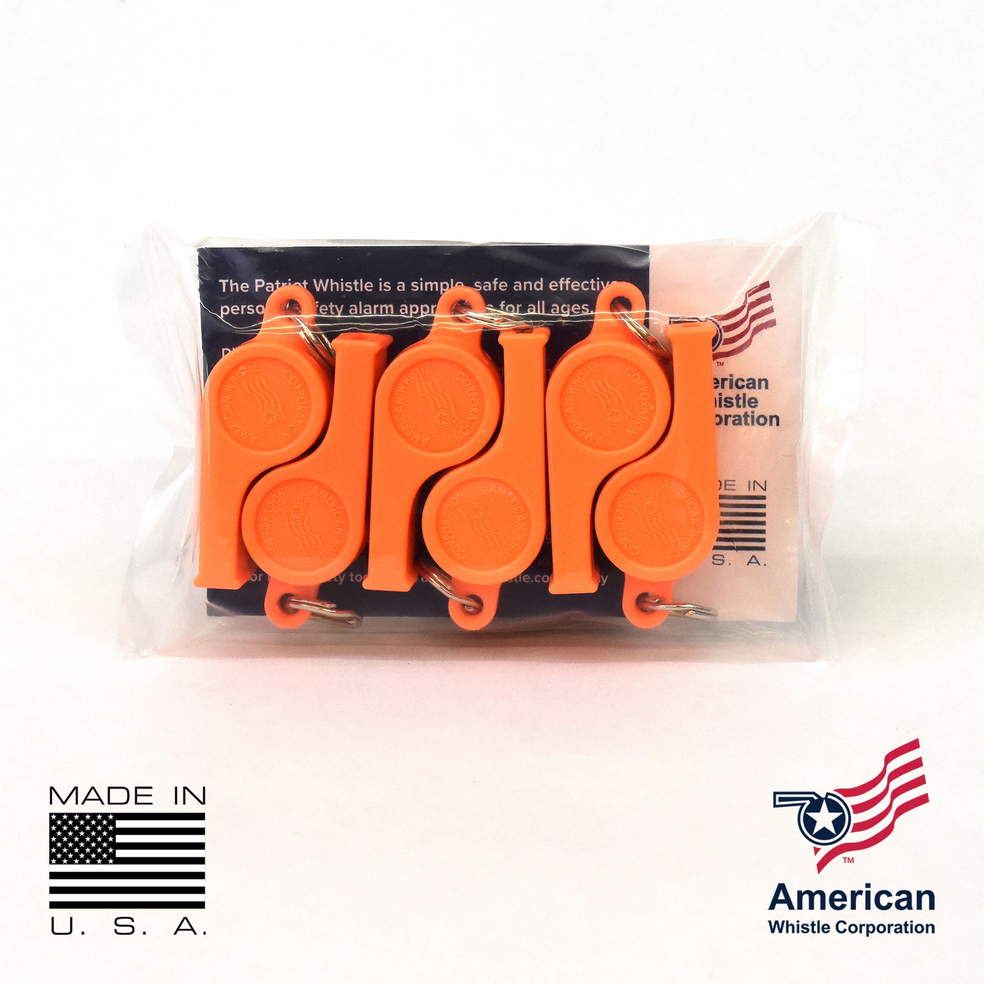 Personal Safety Whistle 6 Pack USA Made - Emergency Alert Brass Whistles — view 5