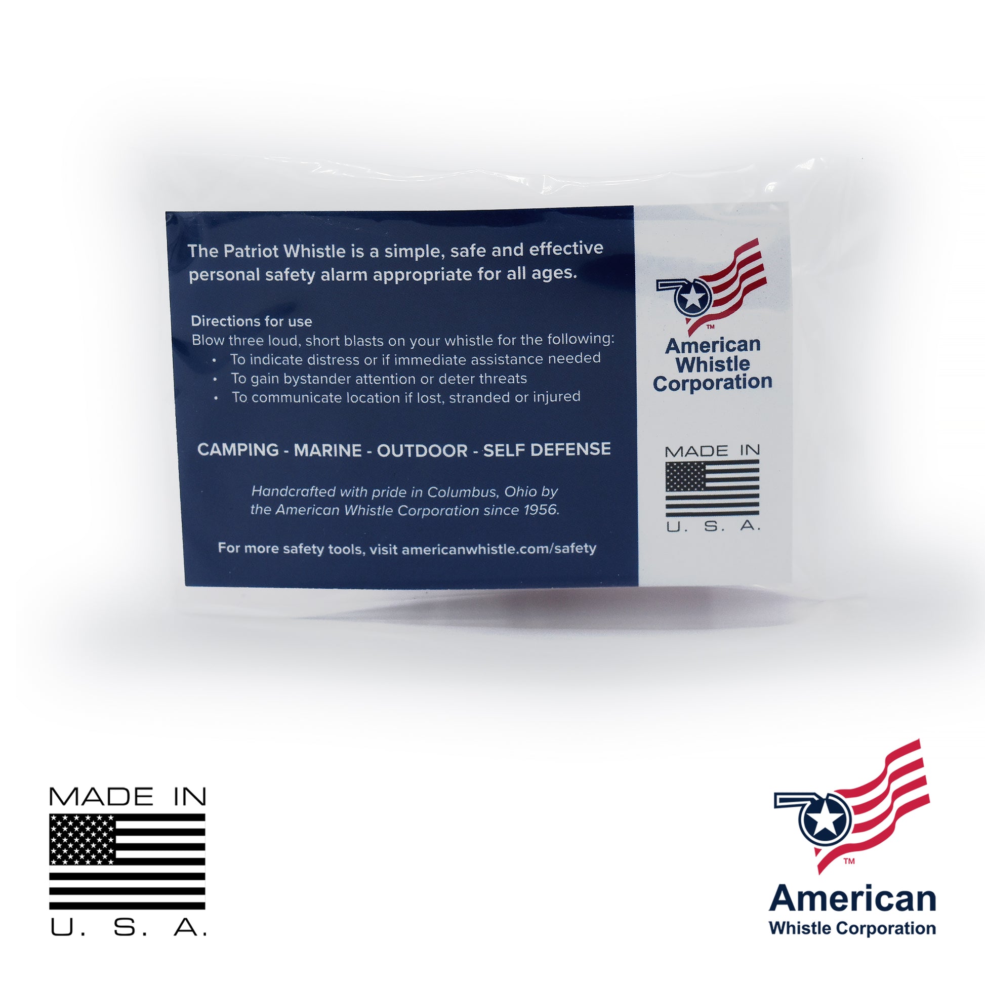 Personal Safety Whistle 6 Pack USA Made - Emergency Alert Brass Whistles — view 4