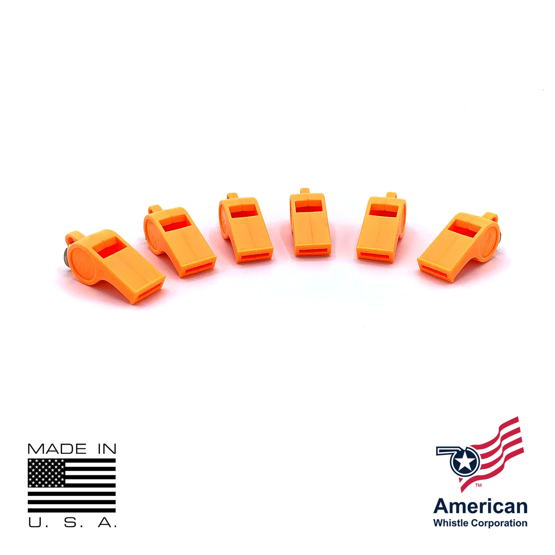 Personal Safety Whistle 6 Pack USA Made - Emergency Alert Brass Whistles