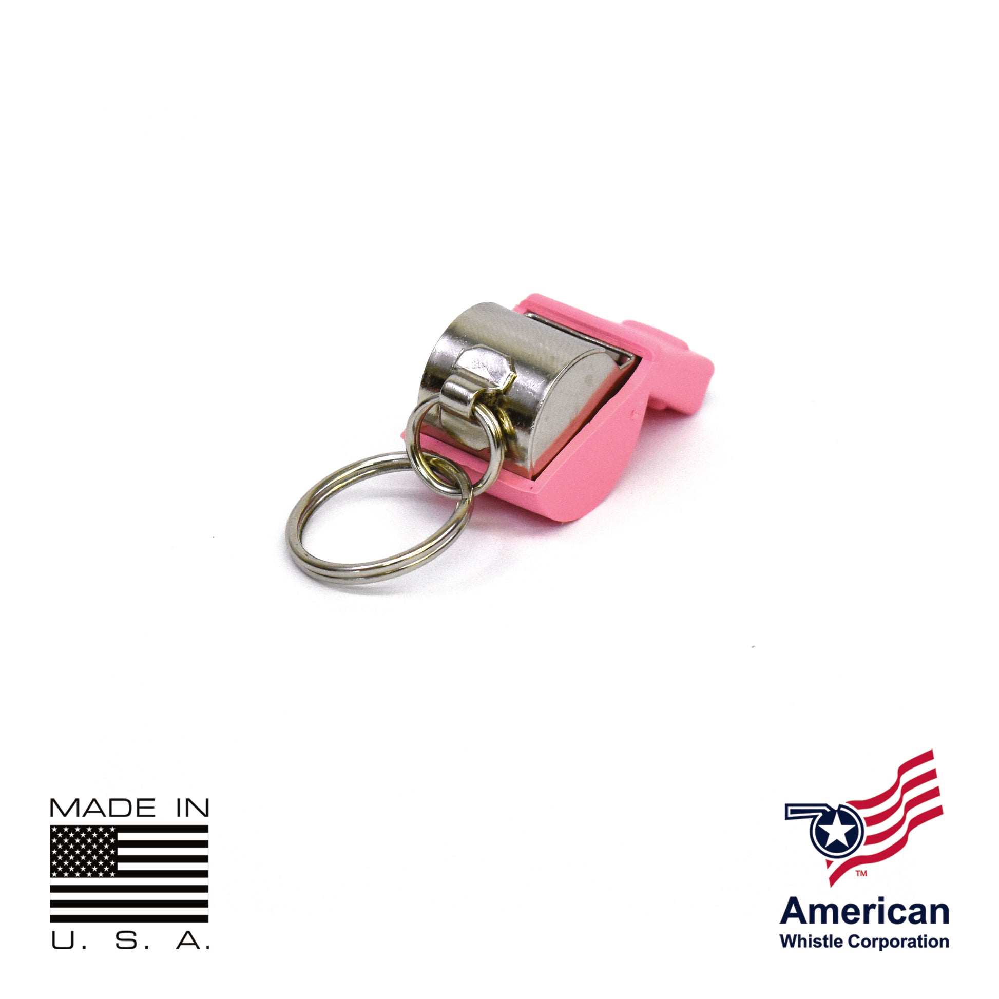 Pink Safety Whistle 3 Pack USA Made - Brass 126dB Breast Cancer Awareness — view 6